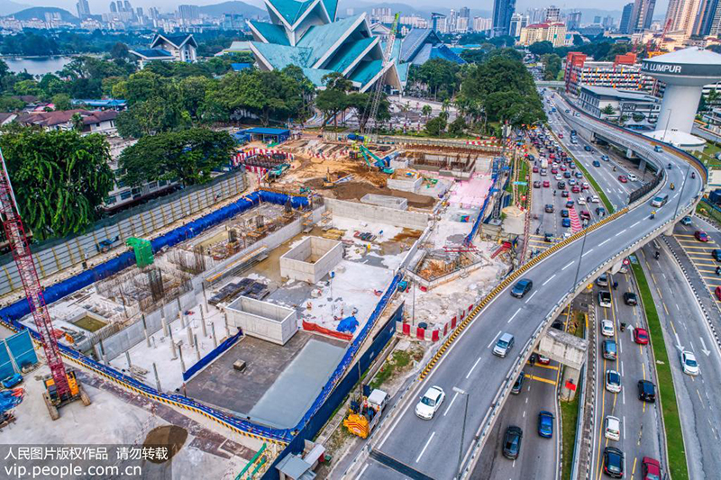 建设中的吉隆坡地铁MRT 项目。